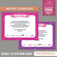 Little Chef Party Invitation with FREE Thank you Card  (Pink and Purple) 