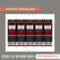 Red Carpet Party Ticket Invitation with FREE Thank you Card! 