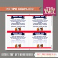 Sports Ticket Invitation with FREE Thank you Card! (for two boys) 