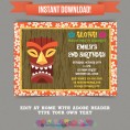 Hawaiian Luau Birthday Party Printable Invitation 