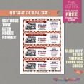 Vintage Train Ticket Invitation with FREE Thank you Cards