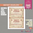 Movie Night Birthday Invitation with FREE Admission Tickets