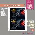 Star Wars The Force Awakens Party Printable Invitation with FREE Thank you Card 