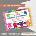 Monster Bash Birthday Party Printable Collection & Invitation 